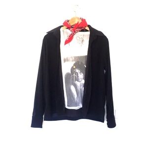 Vintage La Cabana Faux Suede Button Down